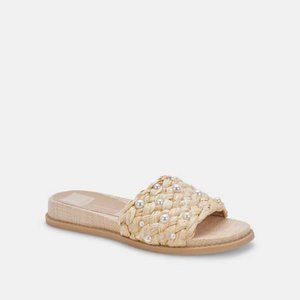 Dolce Vita grazie pearl sandal in natural raffia